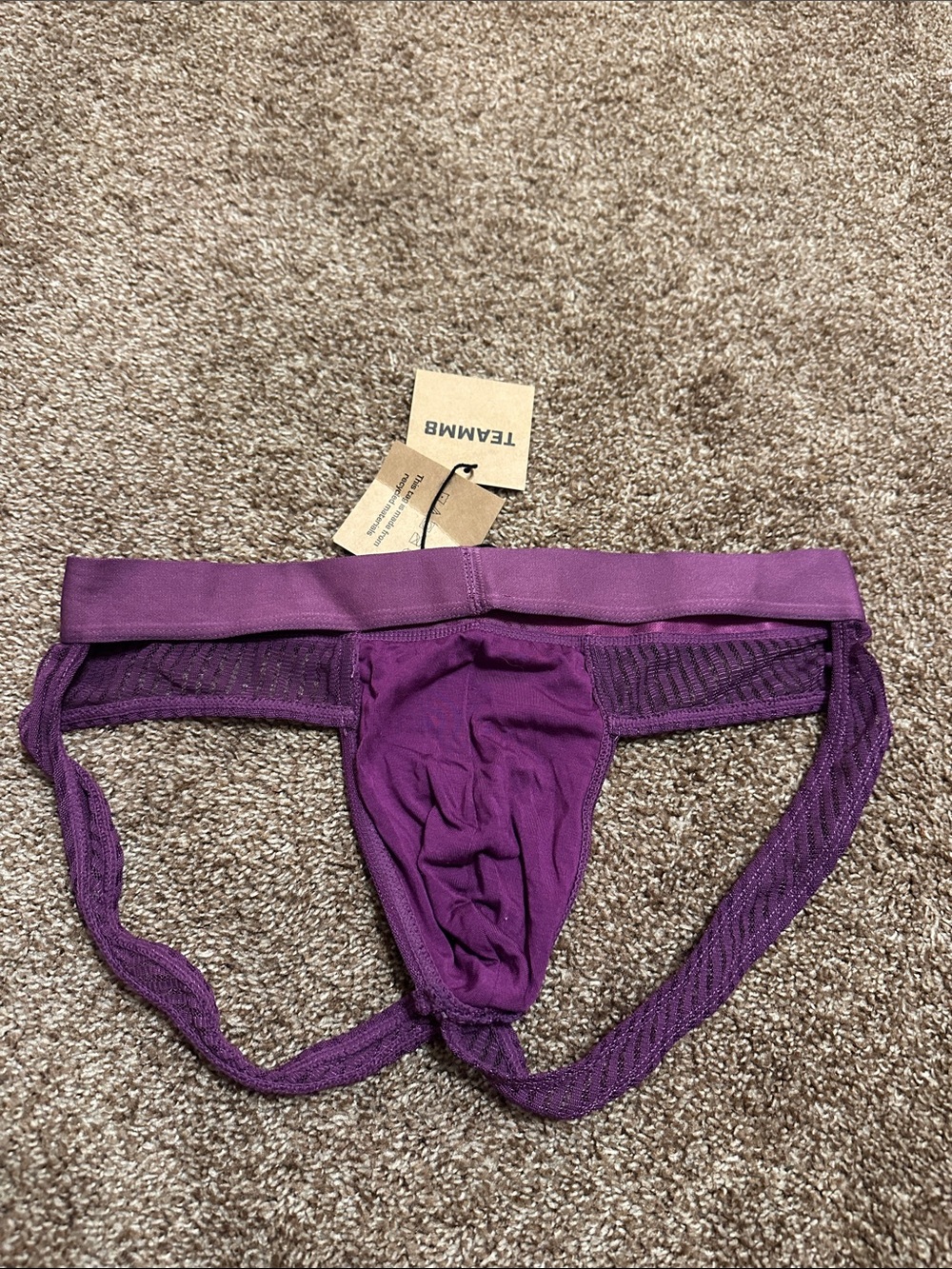 TEAMM8 Purple Ribbed Jockstrap M - Picture 2 of 3